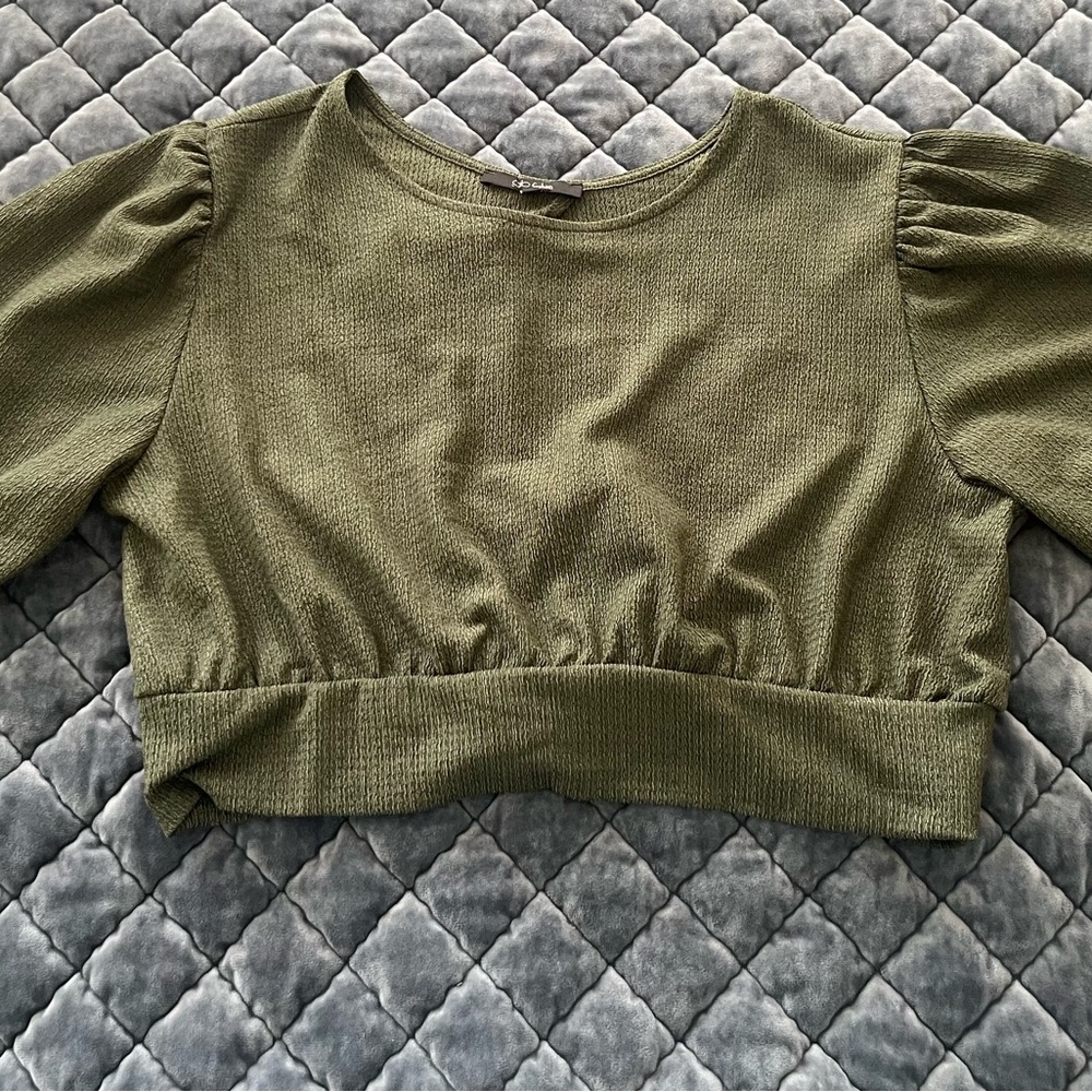 Stylish Olive Green Crop Top